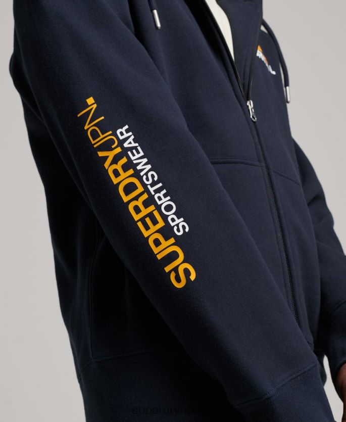 Superdry marinen klær 86P46D519 kode sportsklær hettegenser med glidelås menn