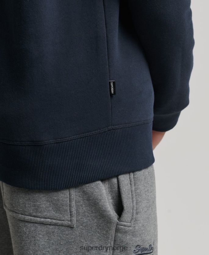 Superdry marinen klær 86P46D5229 Henley sweatshirt med vintage logo i økologisk bomull menn