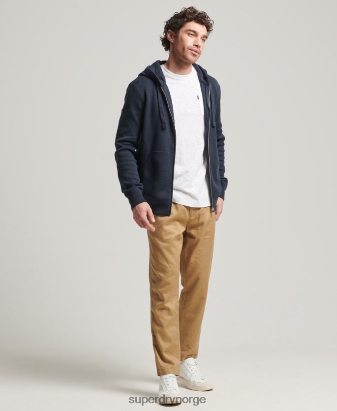 Superdry marinen klær 86P46D5266 essensiell hettegenser i økologisk bomull med glidelås menn