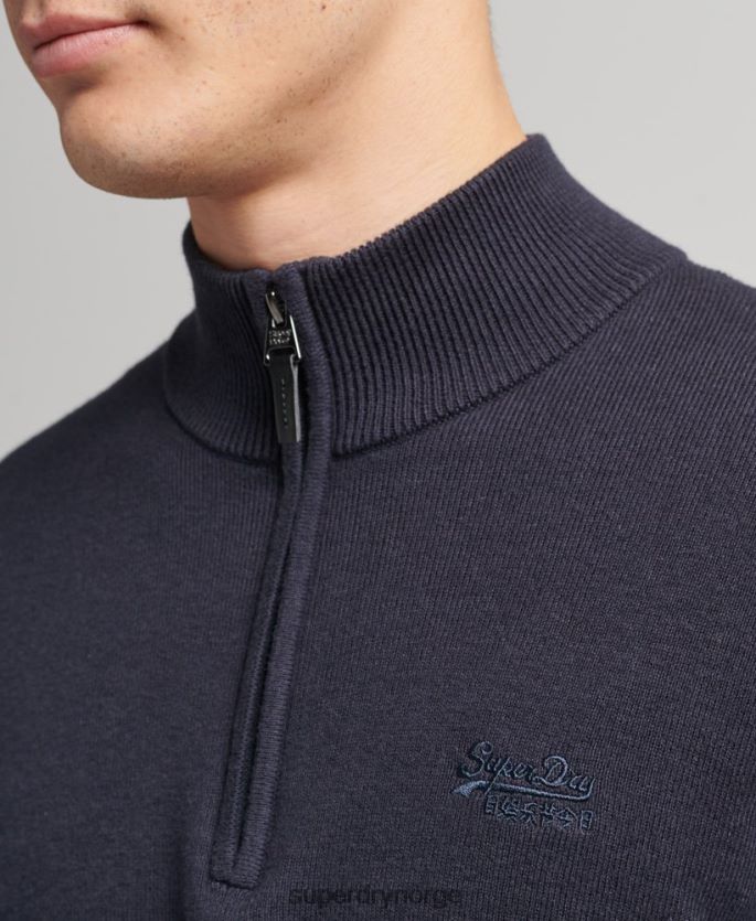 Superdry marinen klær 86P46D5308 Henley sweatshirt med brodert økologisk bomull menn