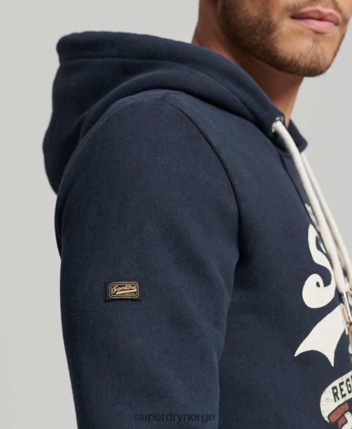 Superdry marinen klær 86P46D568 vintage logo-fortelling hettegenser menn