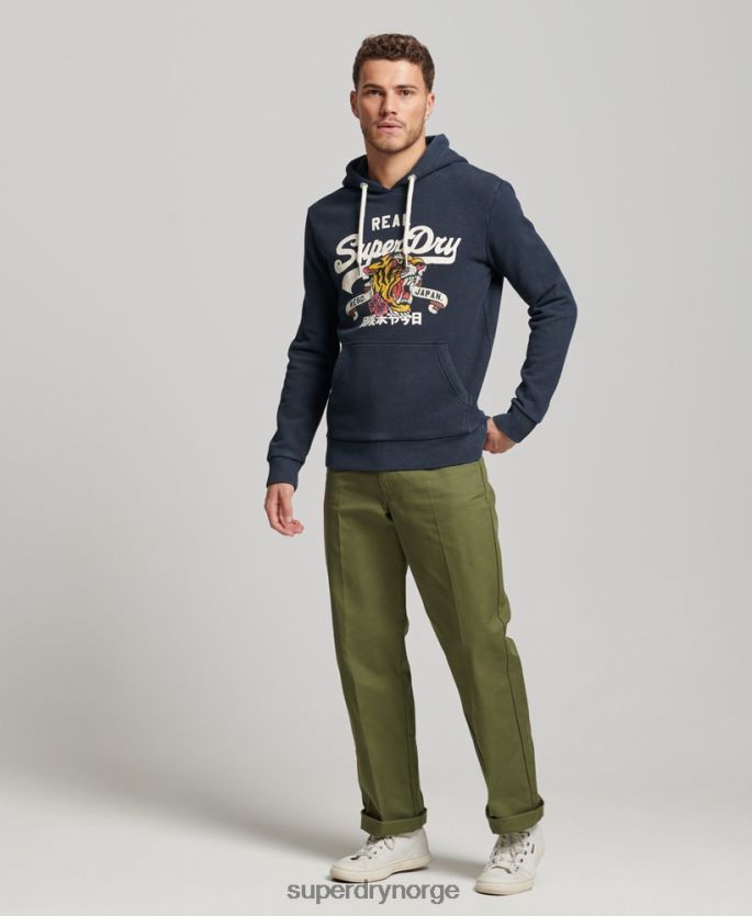 Superdry marinen klær 86P46D568 vintage logo-fortelling hettegenser menn