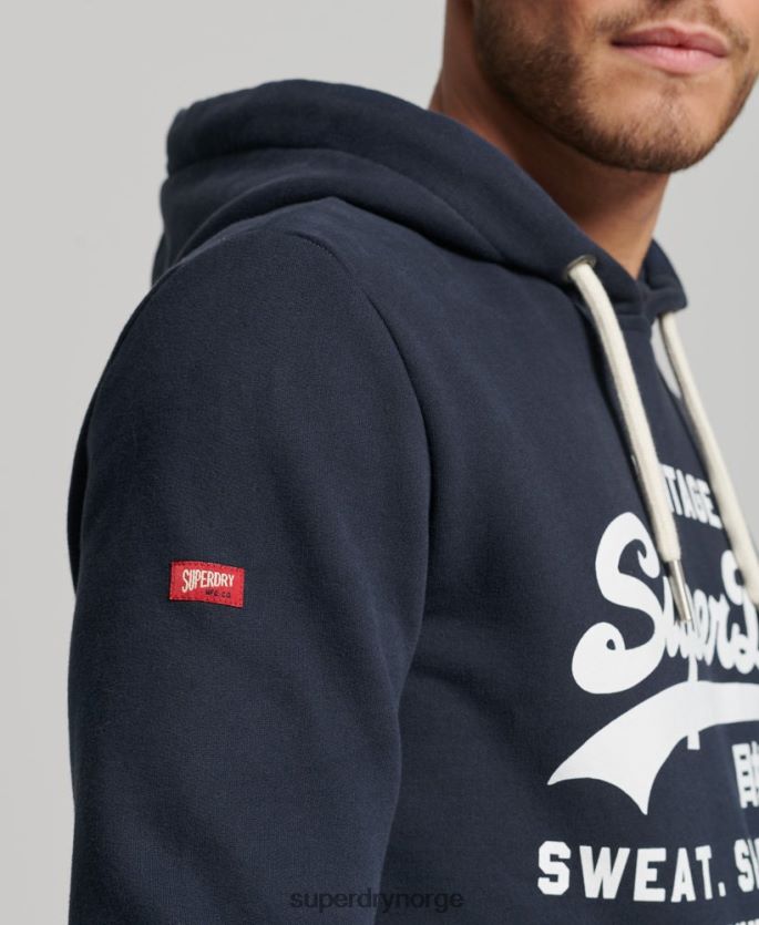 Superdry marinen klær 86P46D584 vintage logobutikk klassisk hettegenser menn