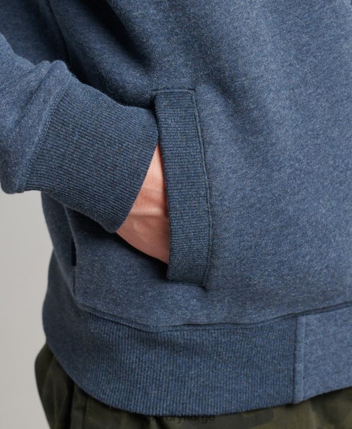 Superdry marinen klær 86P46D600 organisk bomull vintage logo glidelås spor topp menn