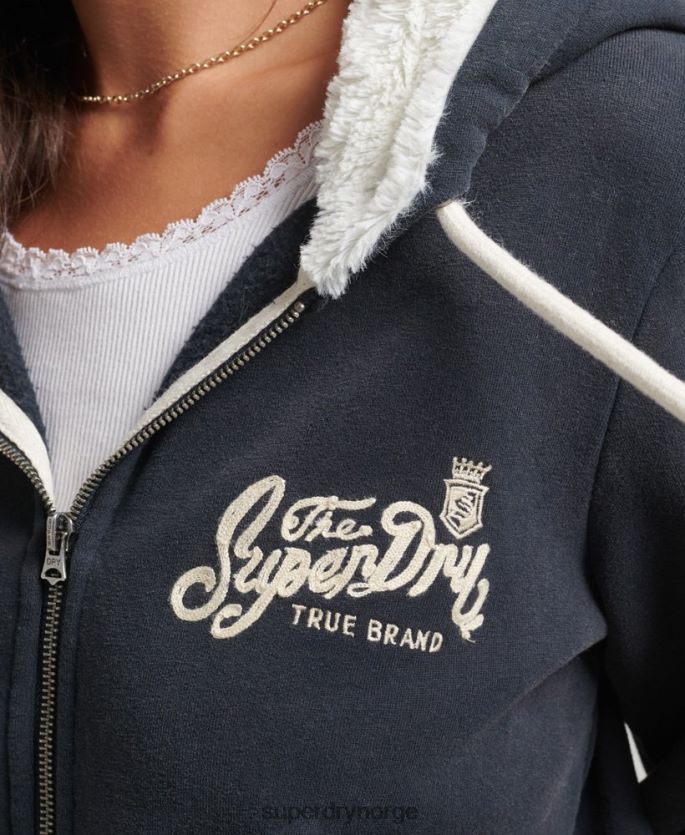 Superdry marinen klær 86P46D6019 pride and craft hettegenser med glidelås menn