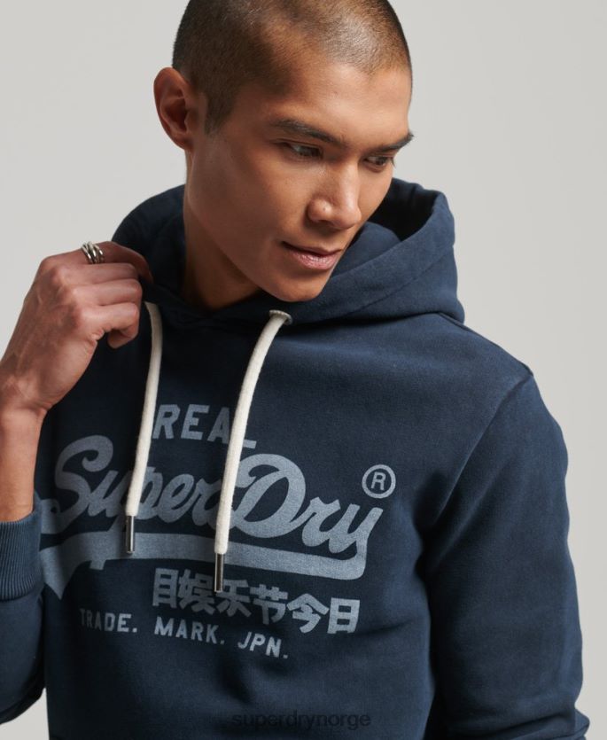 Superdry marinen klær 86P46D649 vintage hettegenser med logo menn