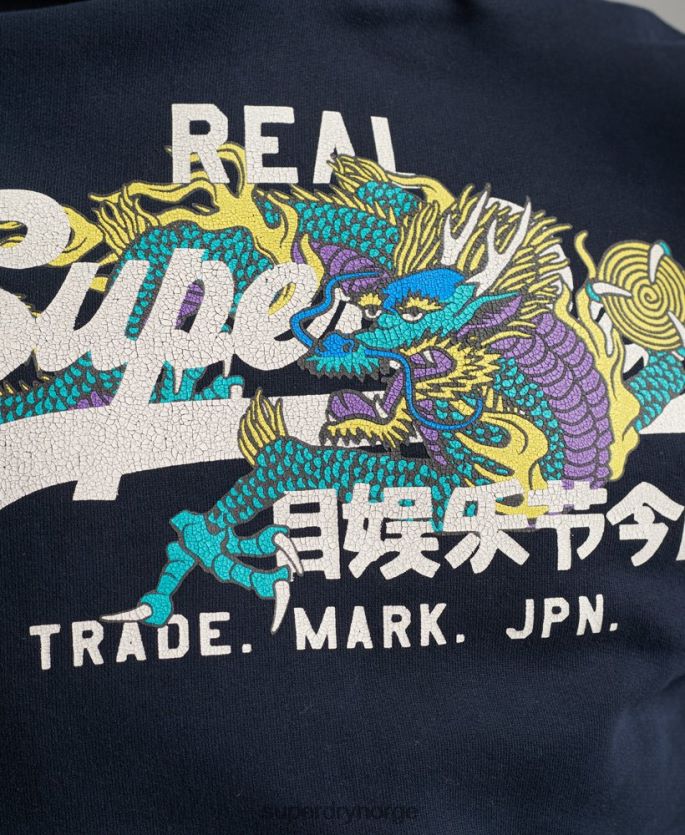 Superdry marinen klær 86P46D697 vintage logo-fortelling hettegenser menn