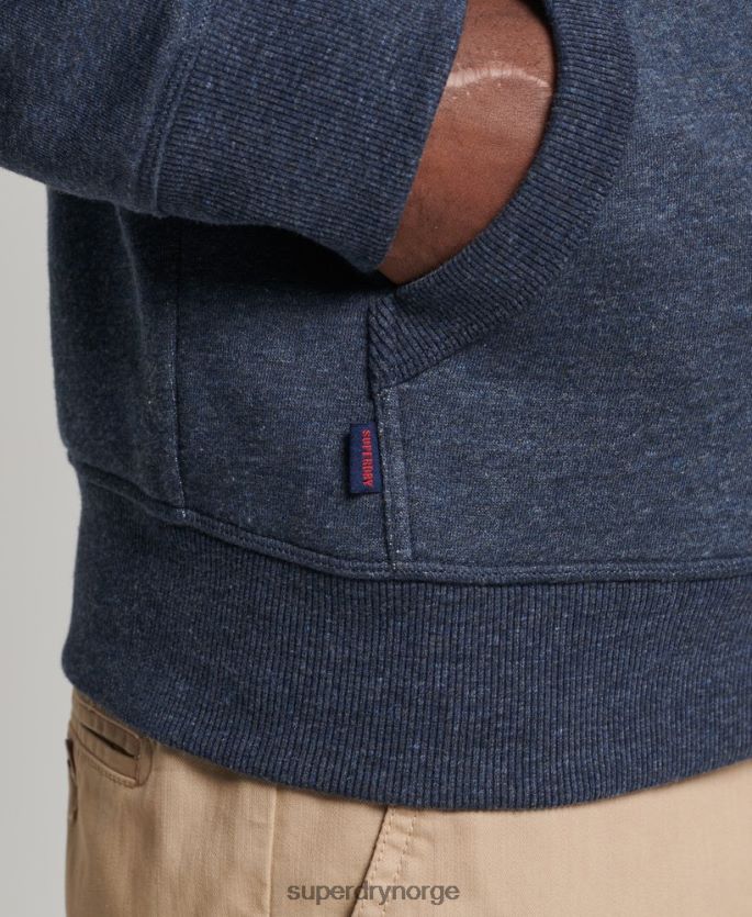 Superdry marinen klær 86P46D713 vintage logobrodert hettegenser i økologisk bomull menn