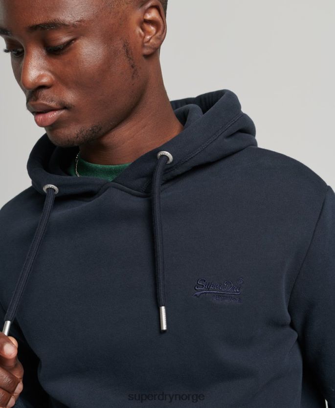 Superdry marinen klær 86P46D721 vintage logobrodert hettegenser i økologisk bomull menn