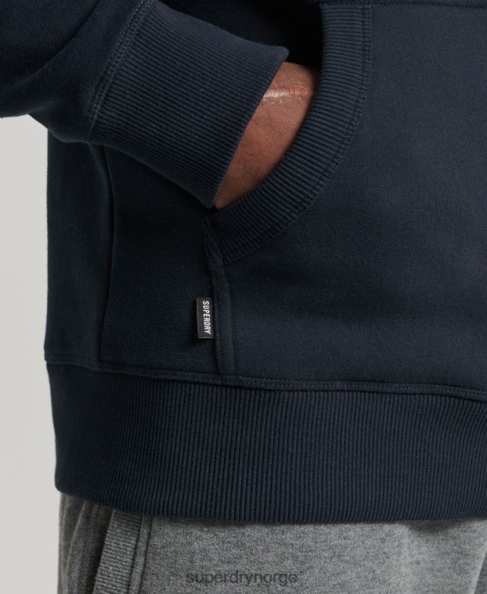 Superdry marinen klær 86P46D721 vintage logobrodert hettegenser i økologisk bomull menn