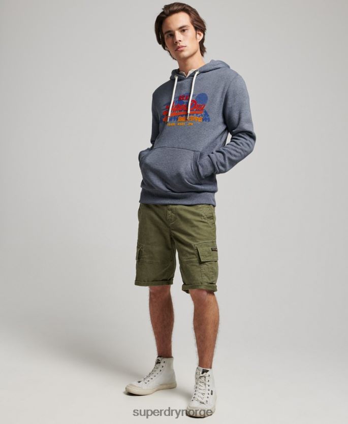 Superdry marinen klær 86P46D729 vintage-logo fjell-hettegenser menn