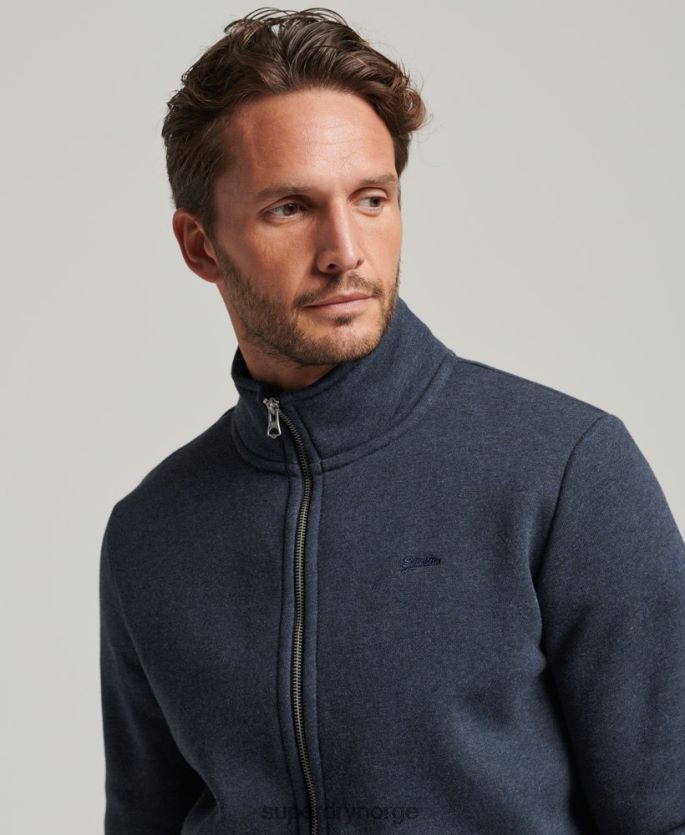 Superdry marinen klær 86P46D730 topp med brodert glidelås med vintage logo menn