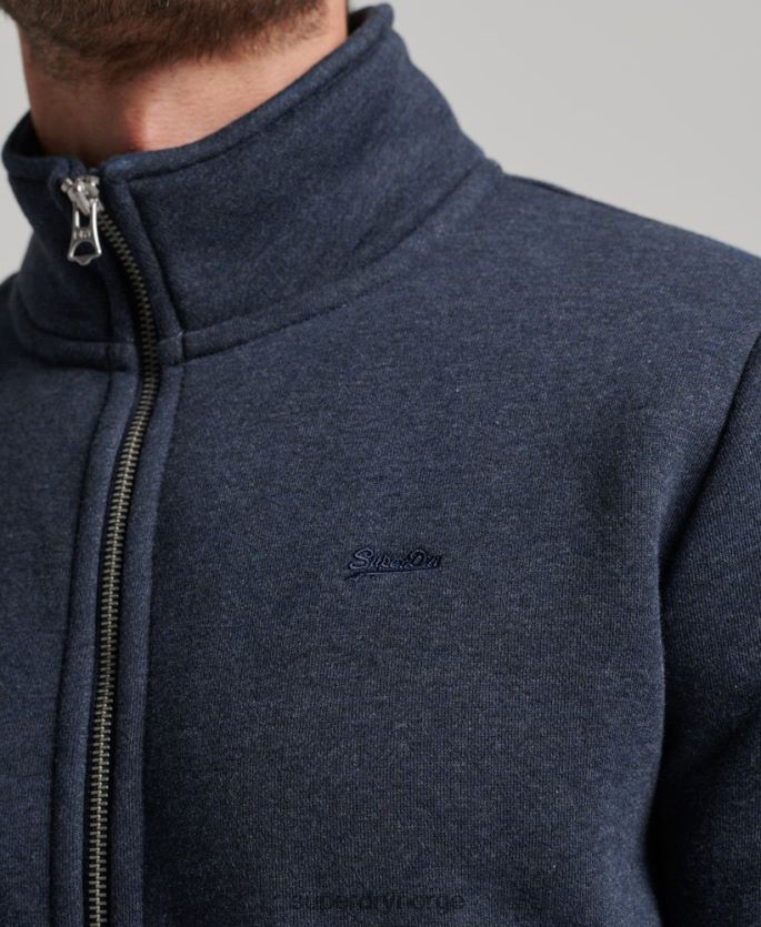 Superdry marinen klær 86P46D730 topp med brodert glidelås med vintage logo menn