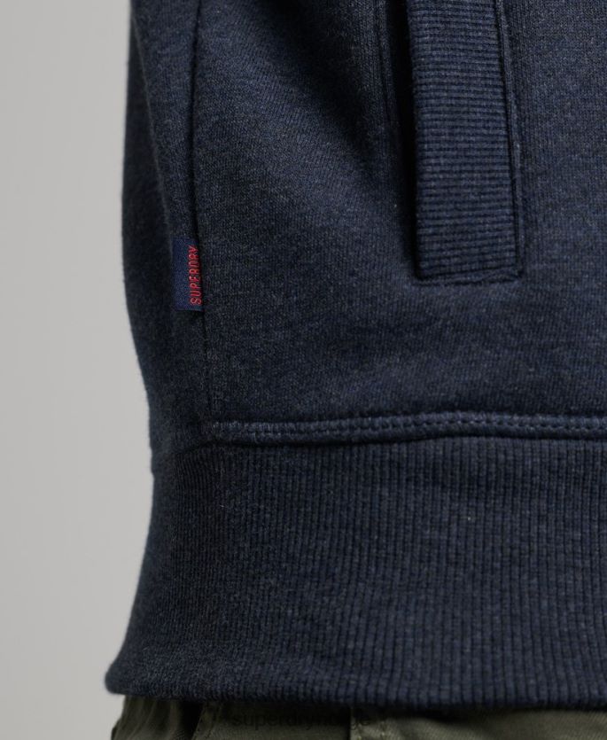 Superdry marinen klær 86P46D730 topp med brodert glidelås med vintage logo menn