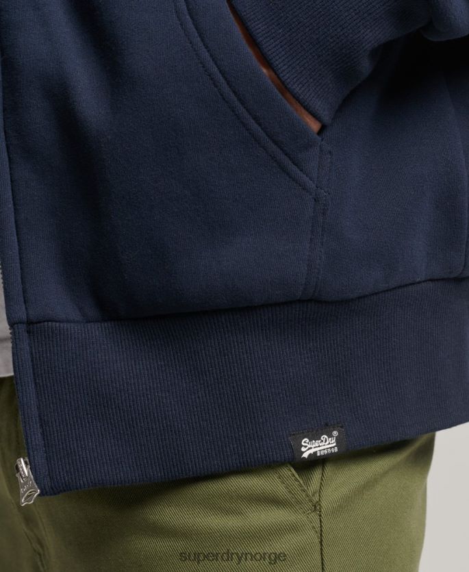 Superdry marinen klær 86P46D797 essensiell borg-fôret hettegenser med glidelås menn