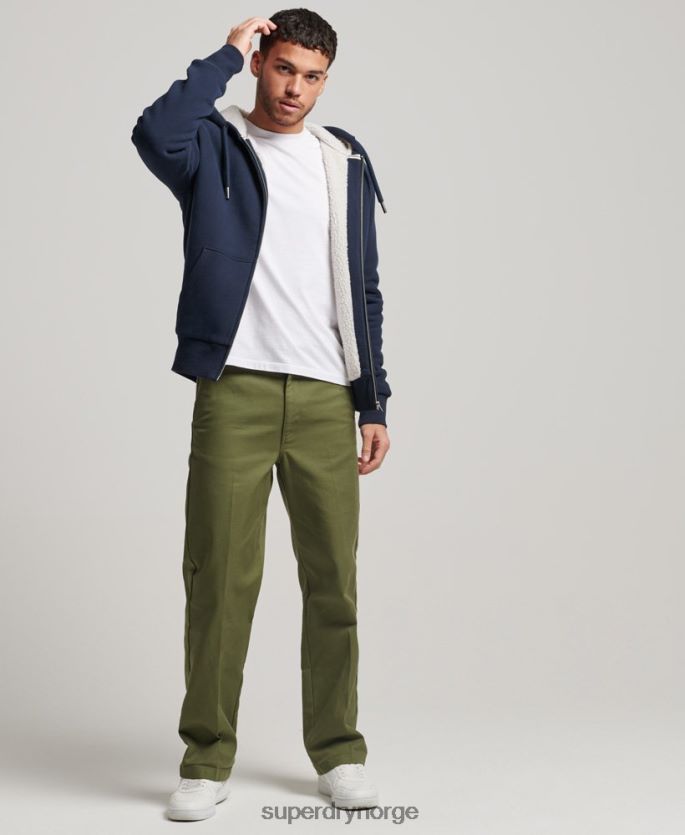 Superdry marinen klær 86P46D797 essensiell borg-fôret hettegenser med glidelås menn