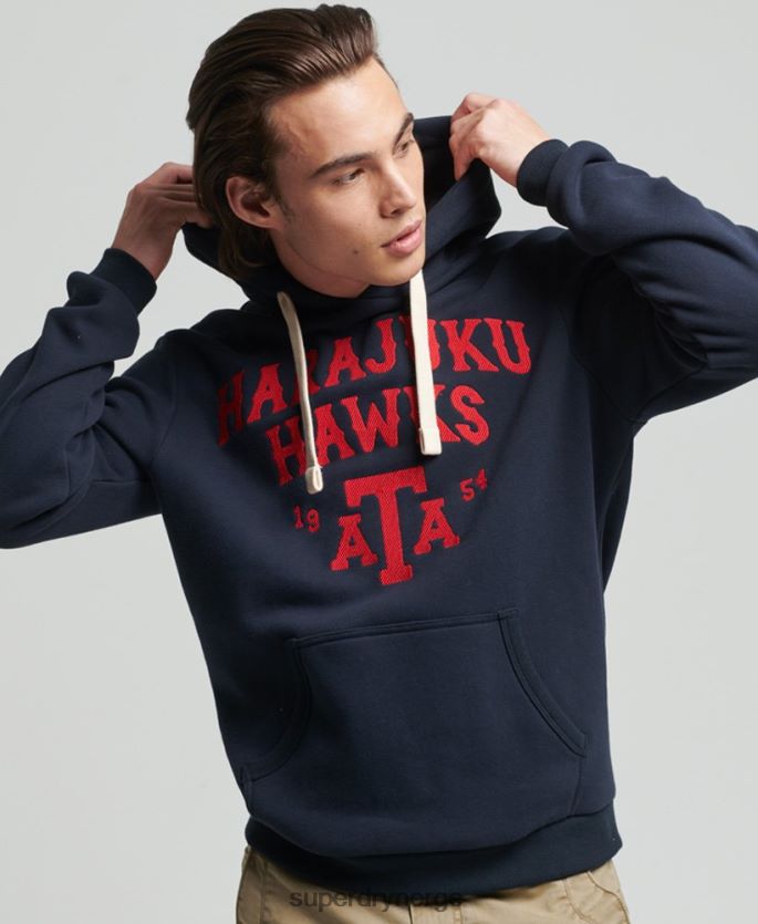 Superdry marinen klær 86P46D801 vintage collegiate hettegenser menn