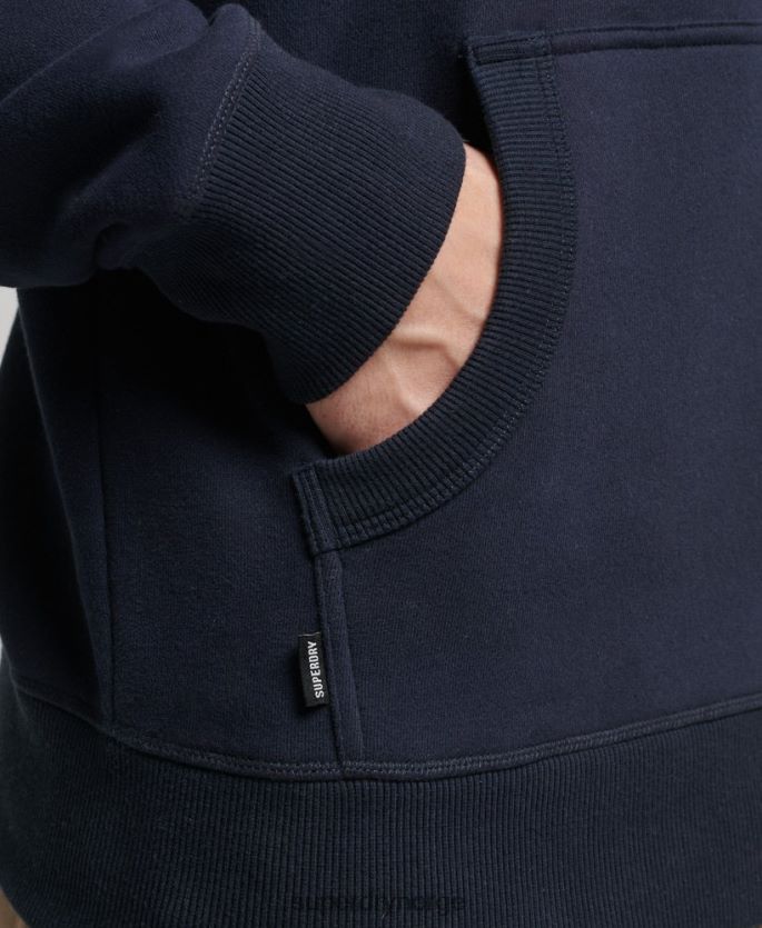 Superdry marinen klær 86P46D856 vintage logobrodert hettegenser i økologisk bomull menn