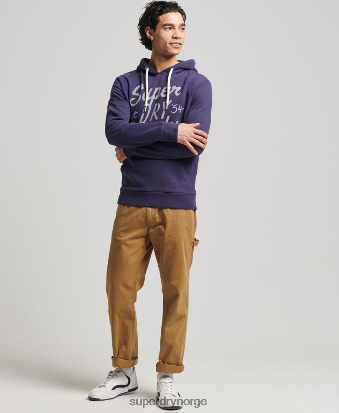 Superdry marinen klær 86P46D882 vintage script stil hettegenser menn