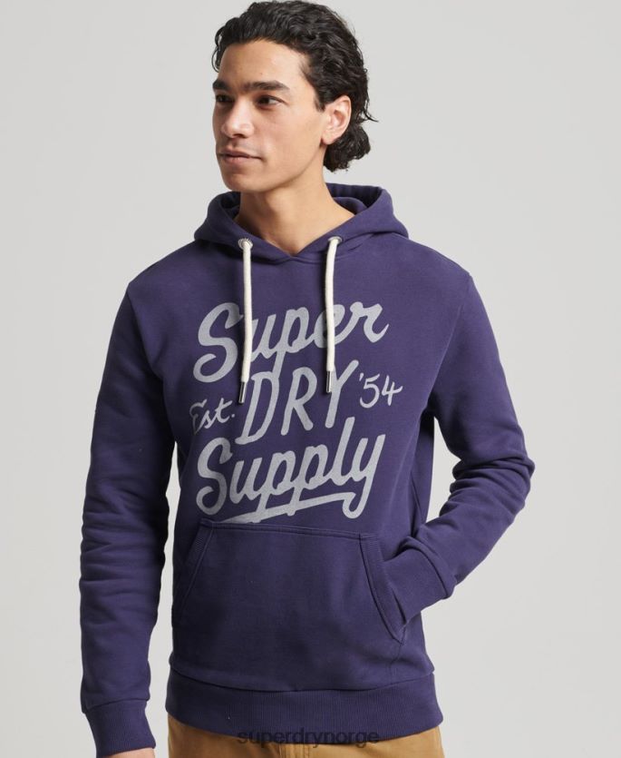 Superdry marinen klær 86P46D882 vintage script stil hettegenser menn