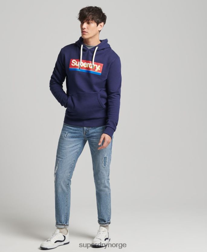 Superdry marinen klær 86P46D883 vintage kjernelogo sesong hettegenser menn