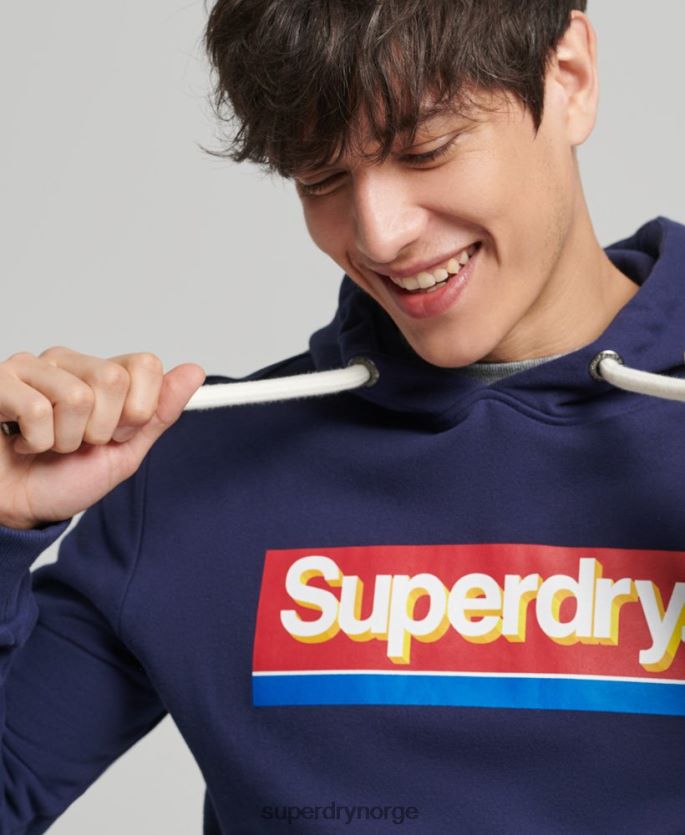 Superdry marinen klær 86P46D883 vintage kjernelogo sesong hettegenser menn