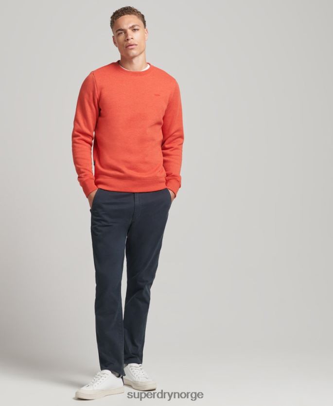 Superdry oransje klær 86P46D4995 genser med logobesetning i økologisk bomull menn