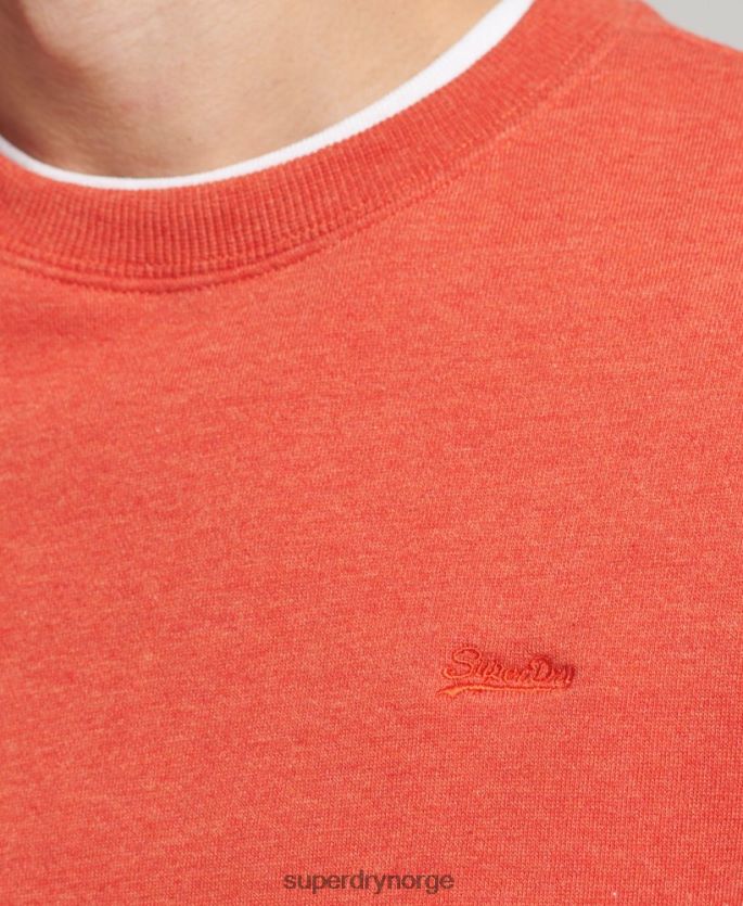 Superdry oransje klær 86P46D4995 genser med logobesetning i økologisk bomull menn