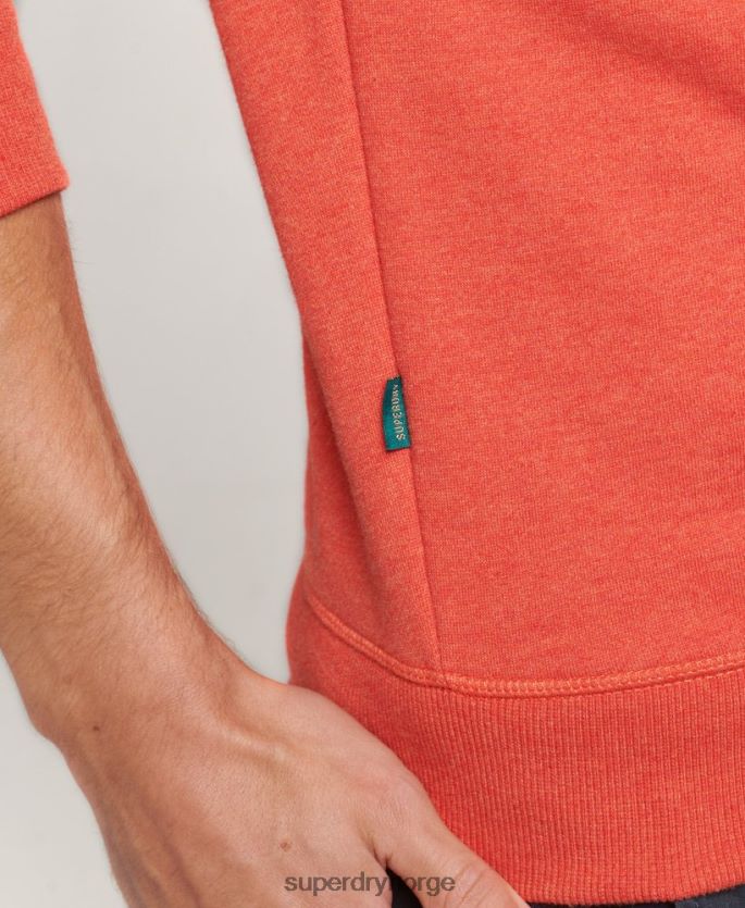 Superdry oransje klær 86P46D4995 genser med logobesetning i økologisk bomull menn