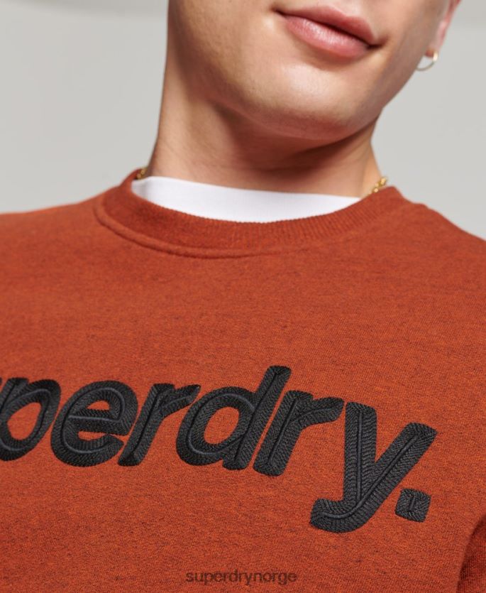 Superdry oransje klær 86P46D592 klassisk crew-genser med kjernelogo menn