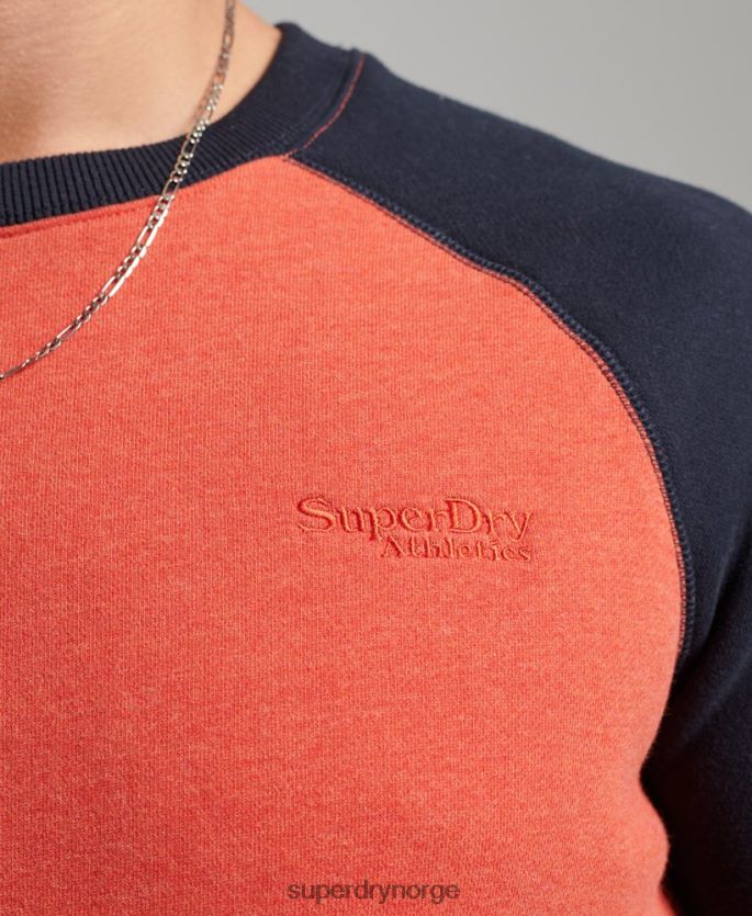 Superdry oransje klær 86P46D700 genser for baseballmannskap menn