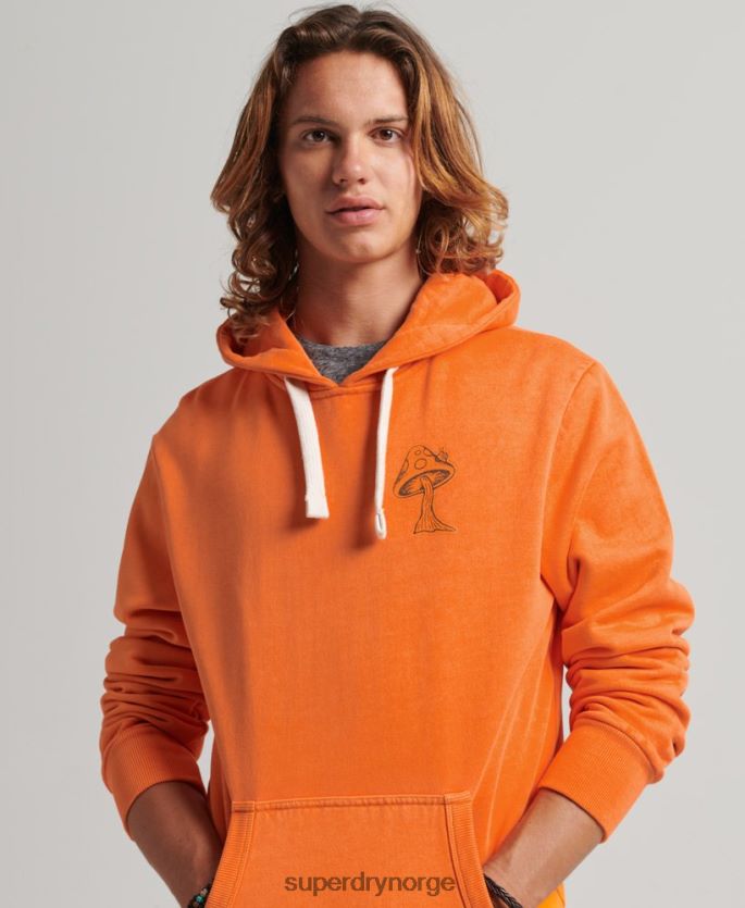Superdry oransje klær 86P46D707 inn i skogen grafisk hettegenser menn