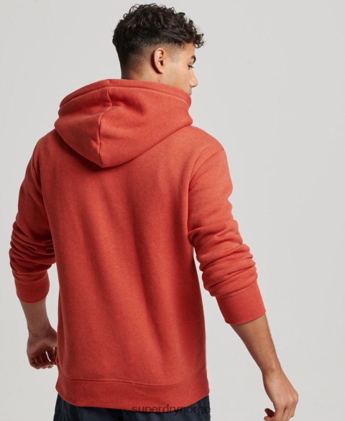 Superdry oransje klær 86P46D791 vintage logo brodert hettegenser menn