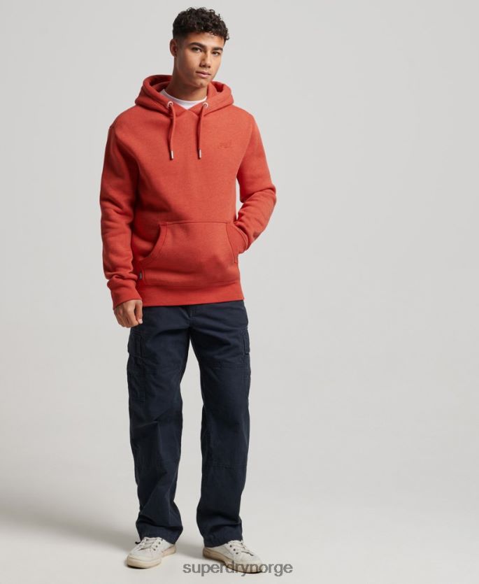 Superdry oransje klær 86P46D791 vintage logo brodert hettegenser menn