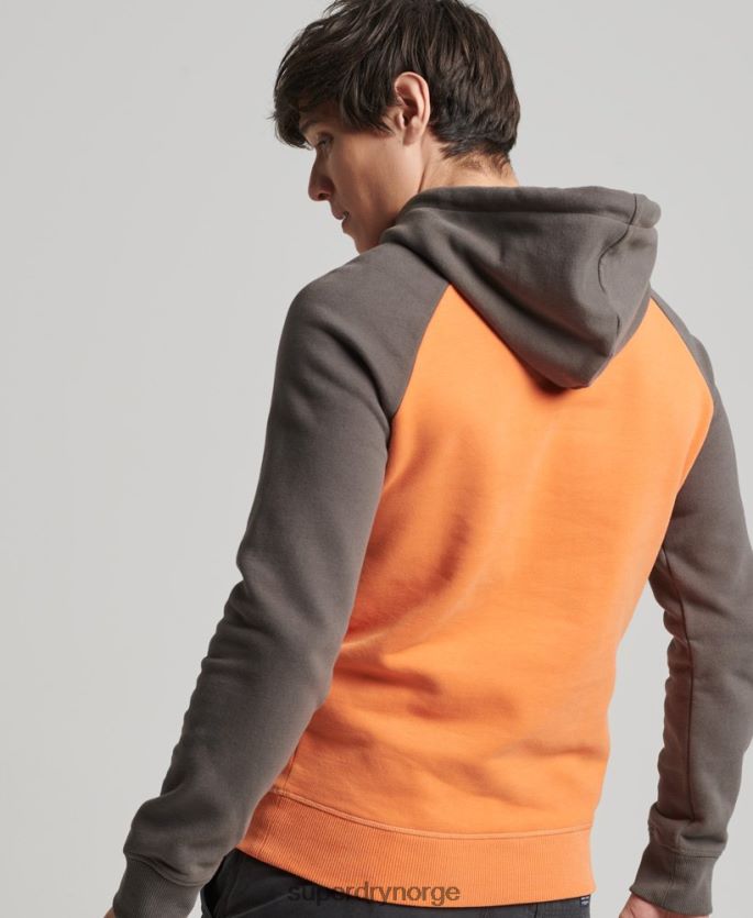 Superdry oransje klær 86P46D832 vintage logo amerikansk klassiker raglan hettegenser menn