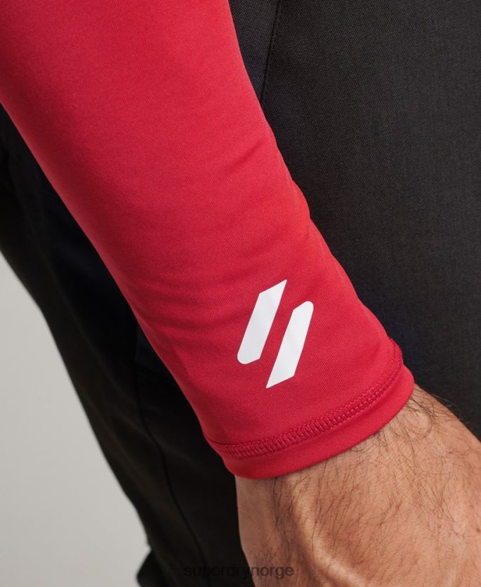 Superdry rød klær 86P46D1384 halv glidelås baselag topp menn