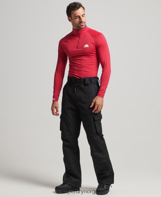 Superdry rød klær 86P46D1384 halv glidelås baselag topp menn