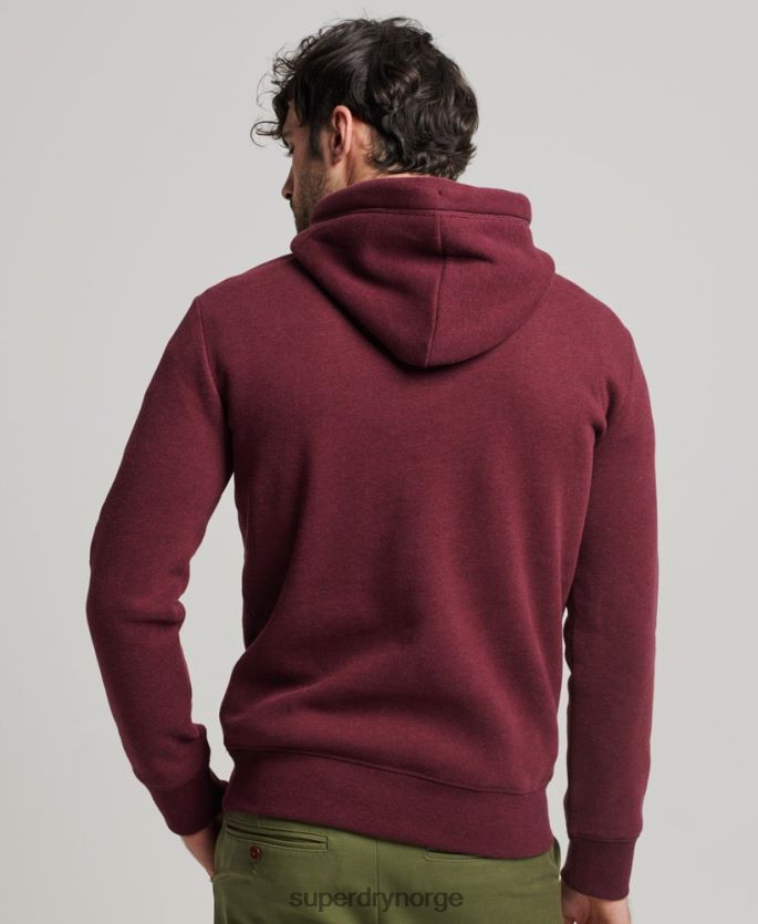 Superdry rød klær 86P46D455 vintage logo brodert hettegenser menn