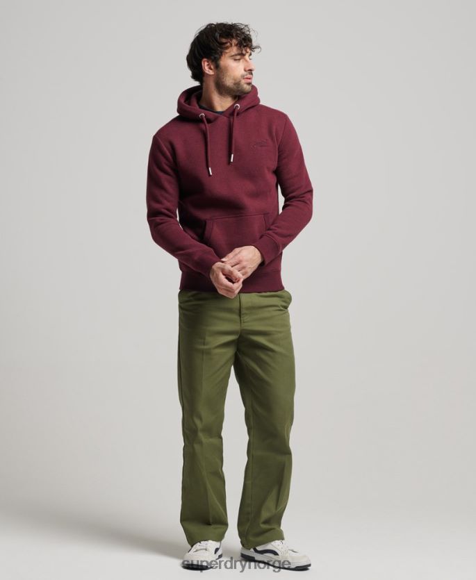 Superdry rød klær 86P46D455 vintage logo brodert hettegenser menn