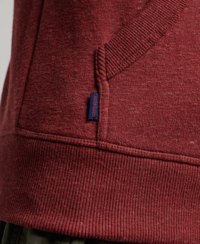 Superdry rød klær 86P46D469 vintage logo brodert hettegenser med glidelås menn