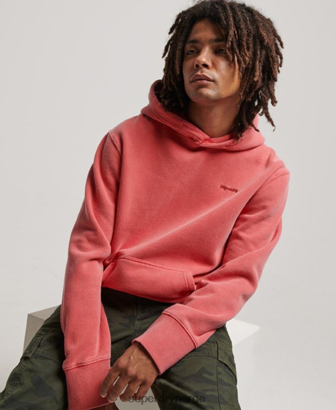 Superdry rød klær 86P46D483 vintage vasket hettegenser menn