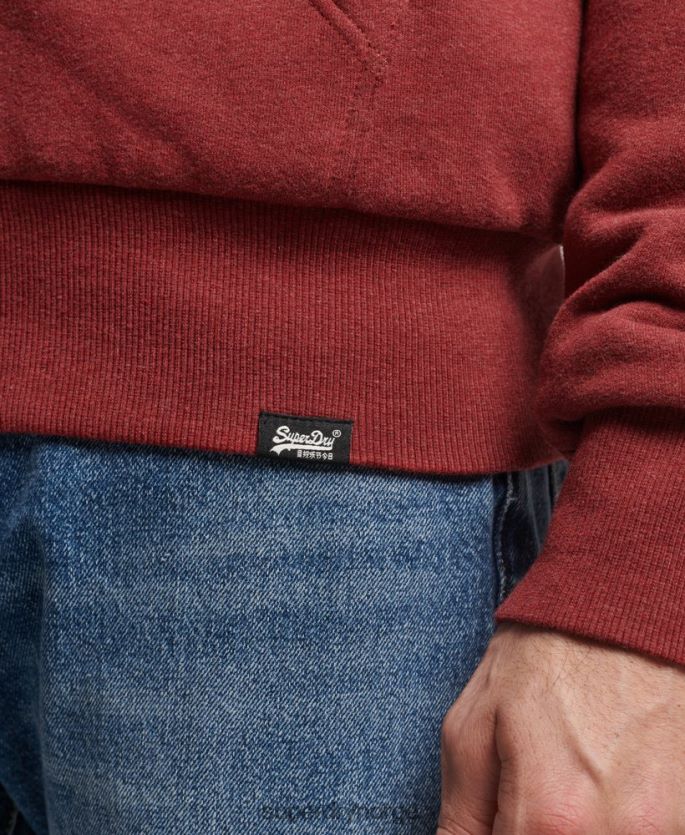 Superdry rød klær 86P46D4992 essensiell borg-fôret hettegenser med glidelås menn