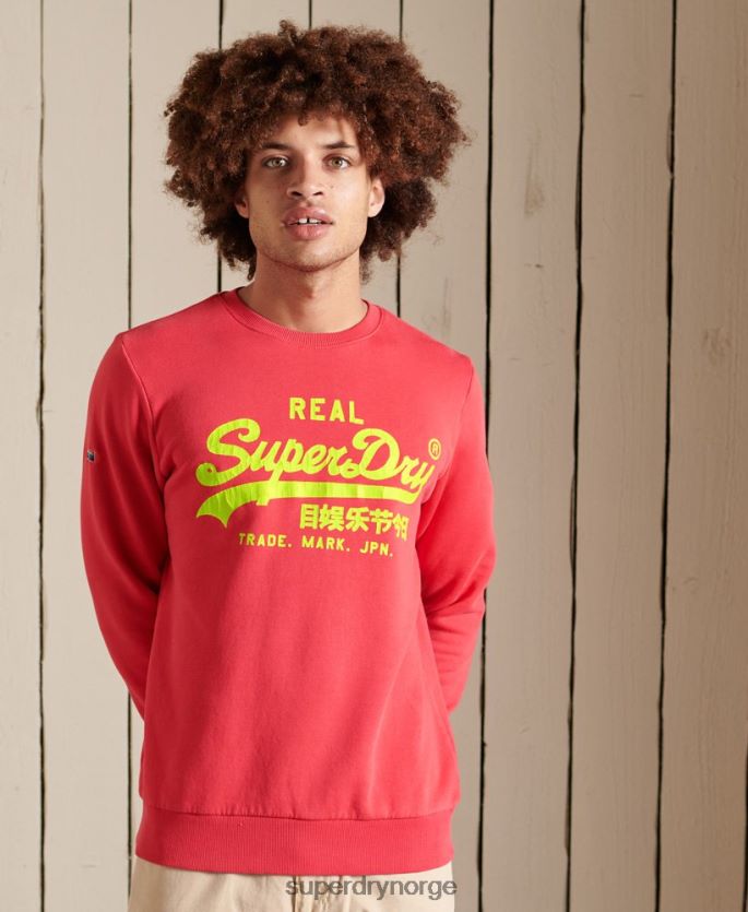 Superdry rød klær 86P46D5029 vintage logo amerikansk klassisk sweatshirt menn