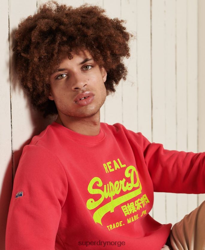 Superdry rød klær 86P46D5029 vintage logo amerikansk klassisk sweatshirt menn