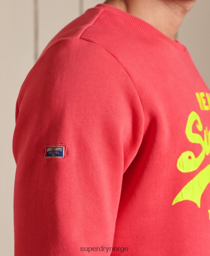 Superdry rød klær 86P46D5029 vintage logo amerikansk klassisk sweatshirt menn