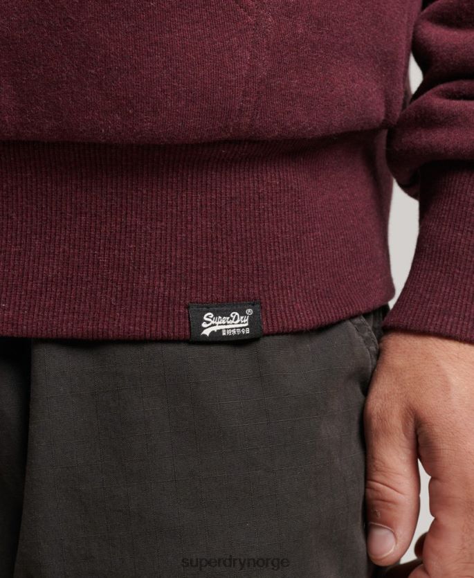 Superdry rød klær 86P46D5032 essensiell borg-fôret hettegenser med glidelås menn