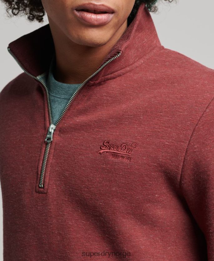 Superdry rød klær 86P46D5034 Henley sweatshirt med vintage logo i økologisk bomull menn
