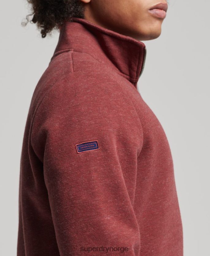 Superdry rød klær 86P46D5034 Henley sweatshirt med vintage logo i økologisk bomull menn