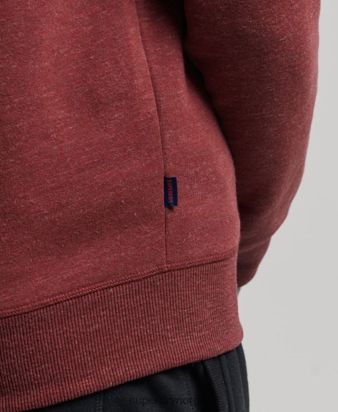 Superdry rød klær 86P46D5034 Henley sweatshirt med vintage logo i økologisk bomull menn
