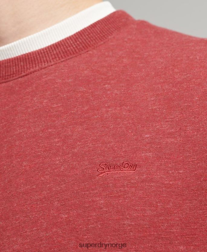 Superdry rød klær 86P46D5037 genser med logobesetning i økologisk bomull menn